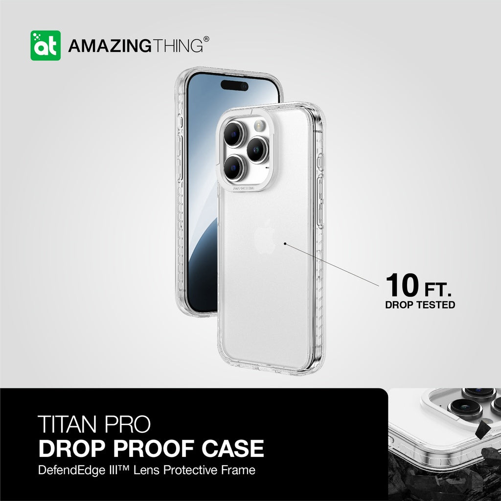 Amazingthing Titan Pro Drop Proof Case for iPhone 15 Pro - Clear