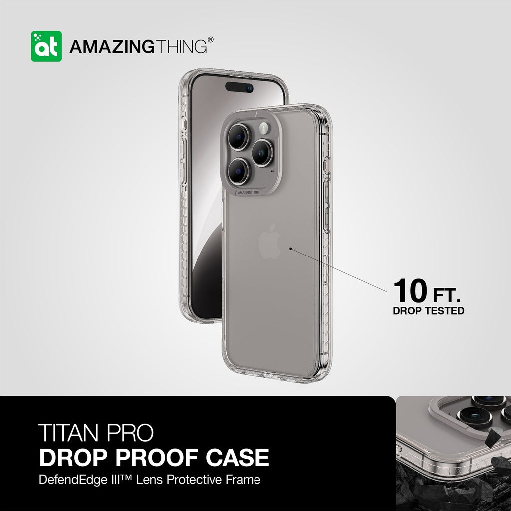 Amazingthing Titan Pro Drop Proof Case for iPhone 15 Pro  - Titan Grey