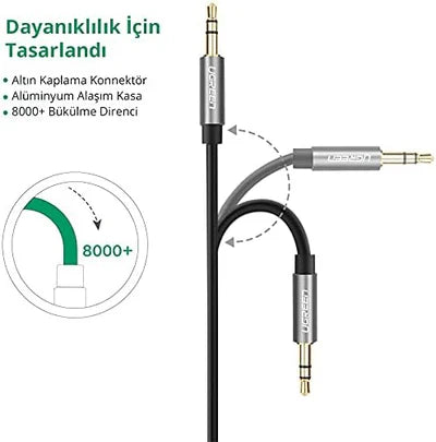 UGREEN 3.5mm Male to 3.5mm Male Cable Gold-Plated UGREEN 3.5mm Male to 3.5mm Male Cable Gold-Plated