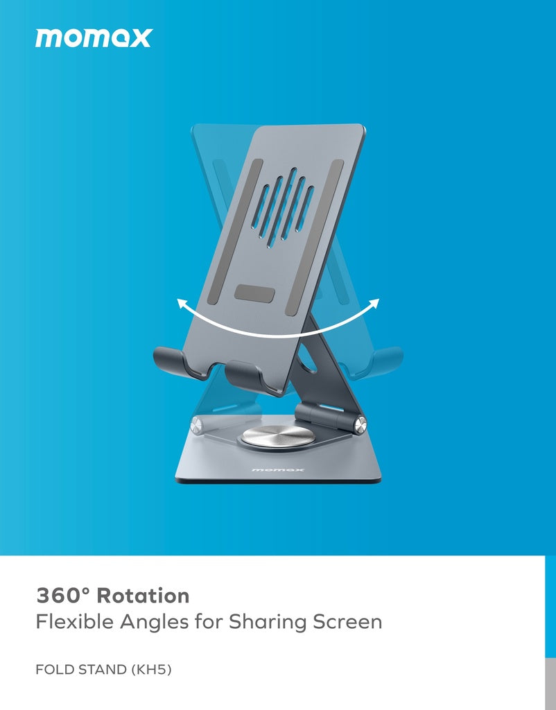 MOMAX FOLD STAND ROTATABLE PHONE AND TABLET STAND MOMAX FOLD STAND ROTATABLE PHONE AND TABLET STAND