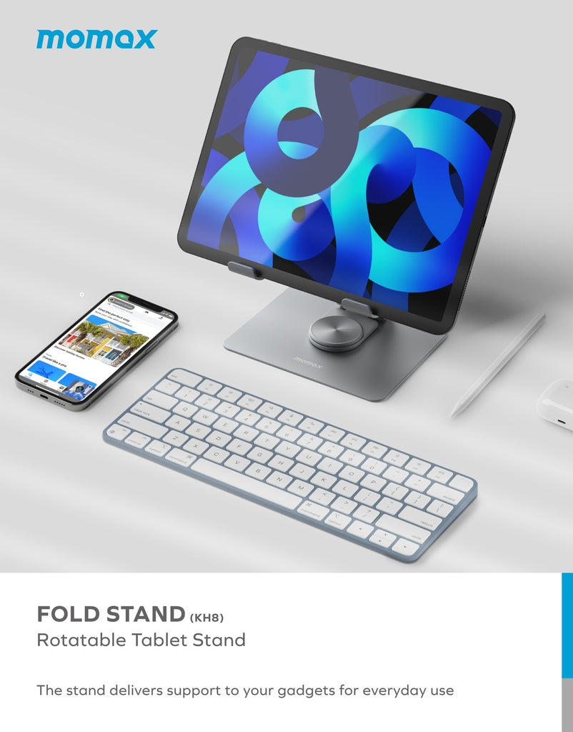 MOMAX FOLD STAND ADJUSTABLE TABLET AND LAPTOP STAND MOMAX FOLD STAND ADJUSTABLE TABLET AND LAPTOP STAND