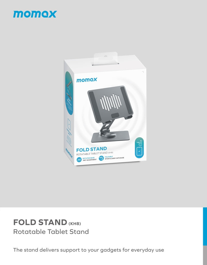 MOMAX FOLD STAND ADJUSTABLE TABLET AND LAPTOP STAND MOMAX FOLD STAND ADJUSTABLE TABLET AND LAPTOP STAND