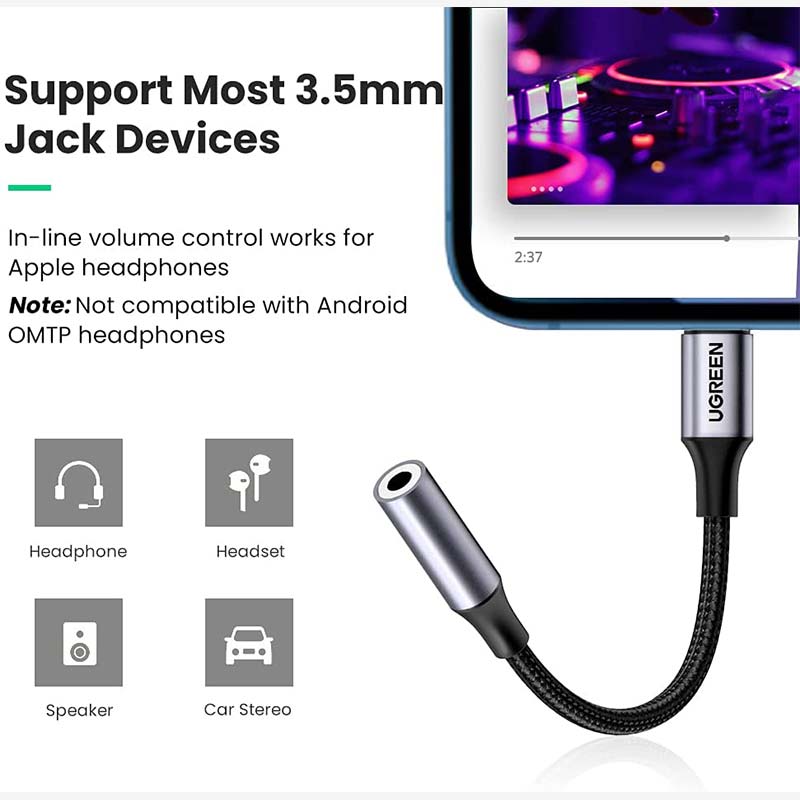 Ugreen Lightning to 3.5mm Jack Adapter.