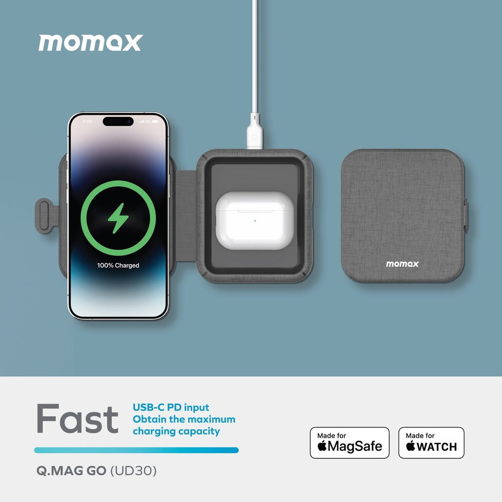 Momax Q. Mag Go 20w 2-in-1 Wireless Charger With Magsafe Momax Q. Mag Go 20w 2-in-1 Wireless Charger With Magsafe