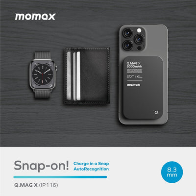 MOMAX Q.MAG X 5000mAh 15W MAGSAFE WIRELESS POWER BANK - Best Buy Tech