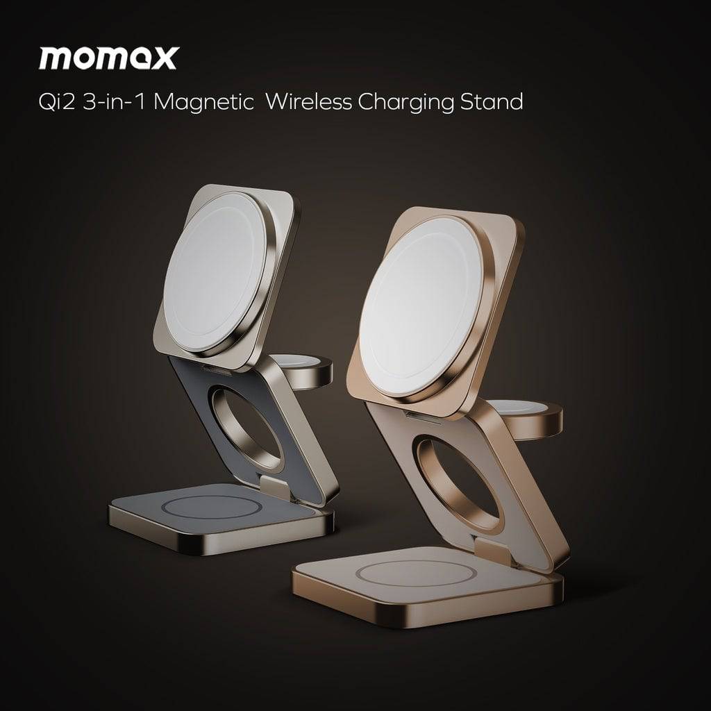 Momax Q2 Mag Go QI 2 15w 3in1 Magnetic Wireless Charging Stand Momax Q2 Mag Go QI 2 15w 3in1 Magnetic Wireless Charging Stand