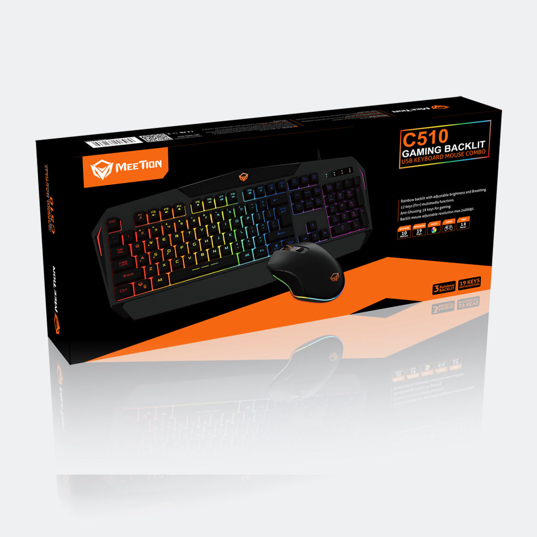 Meetion MT-C510 Backlit Rainbow Gaming Keyboard and Mouse Combo Meetion MT-C510 Backlit Rainbow Gaming Keyboard and Mouse Combo