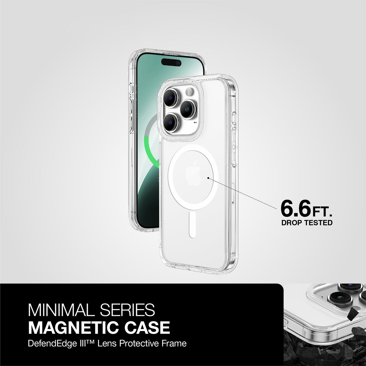 AMAZING THING MINIMAL MAGSAFE DROP PROOF CASE FOR IPHONE 15 6.7 PRO MAX 2023 TRANSPARENT - ALAMAT