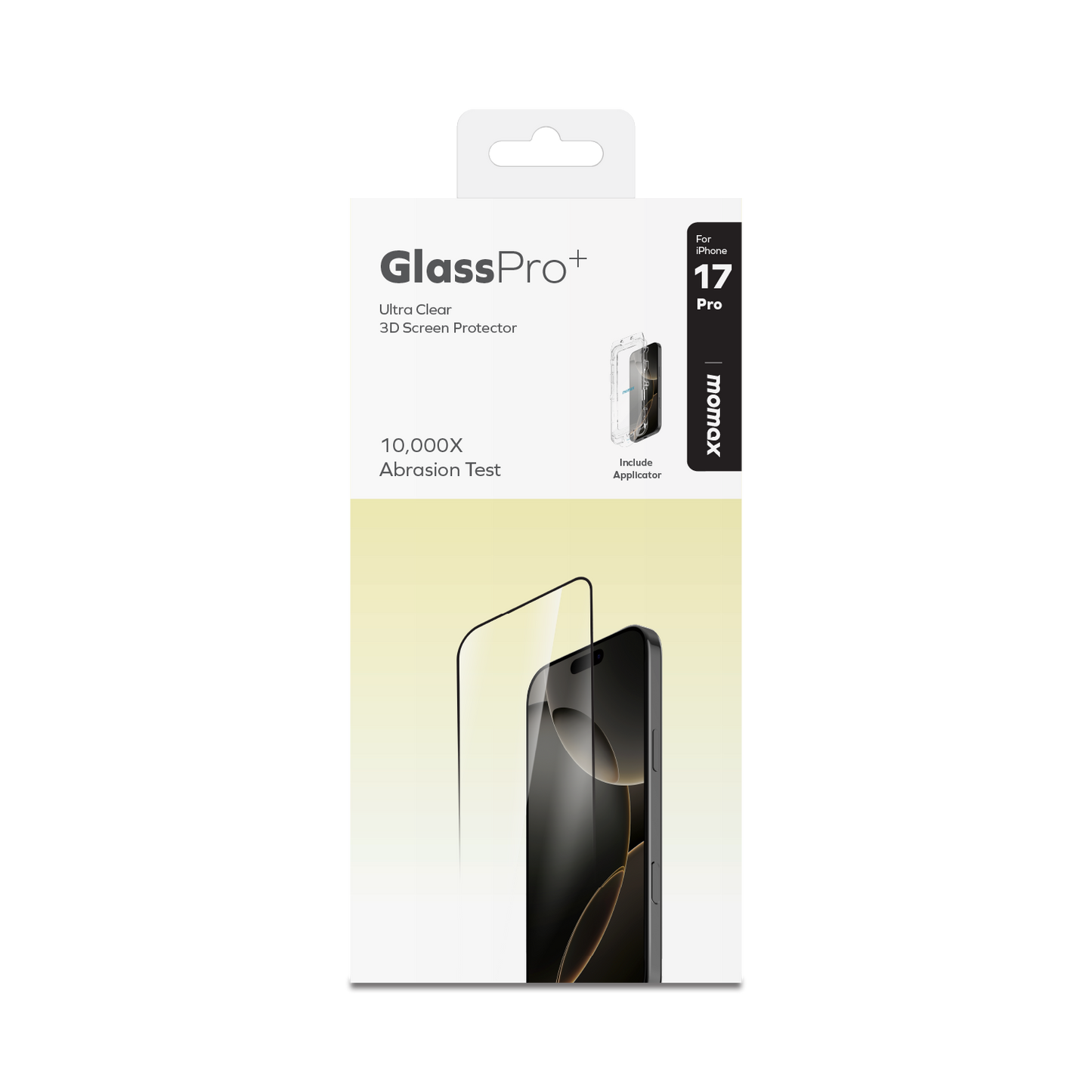 Momax iPhone 17 Pro 3D Fully Covered Clear Glass