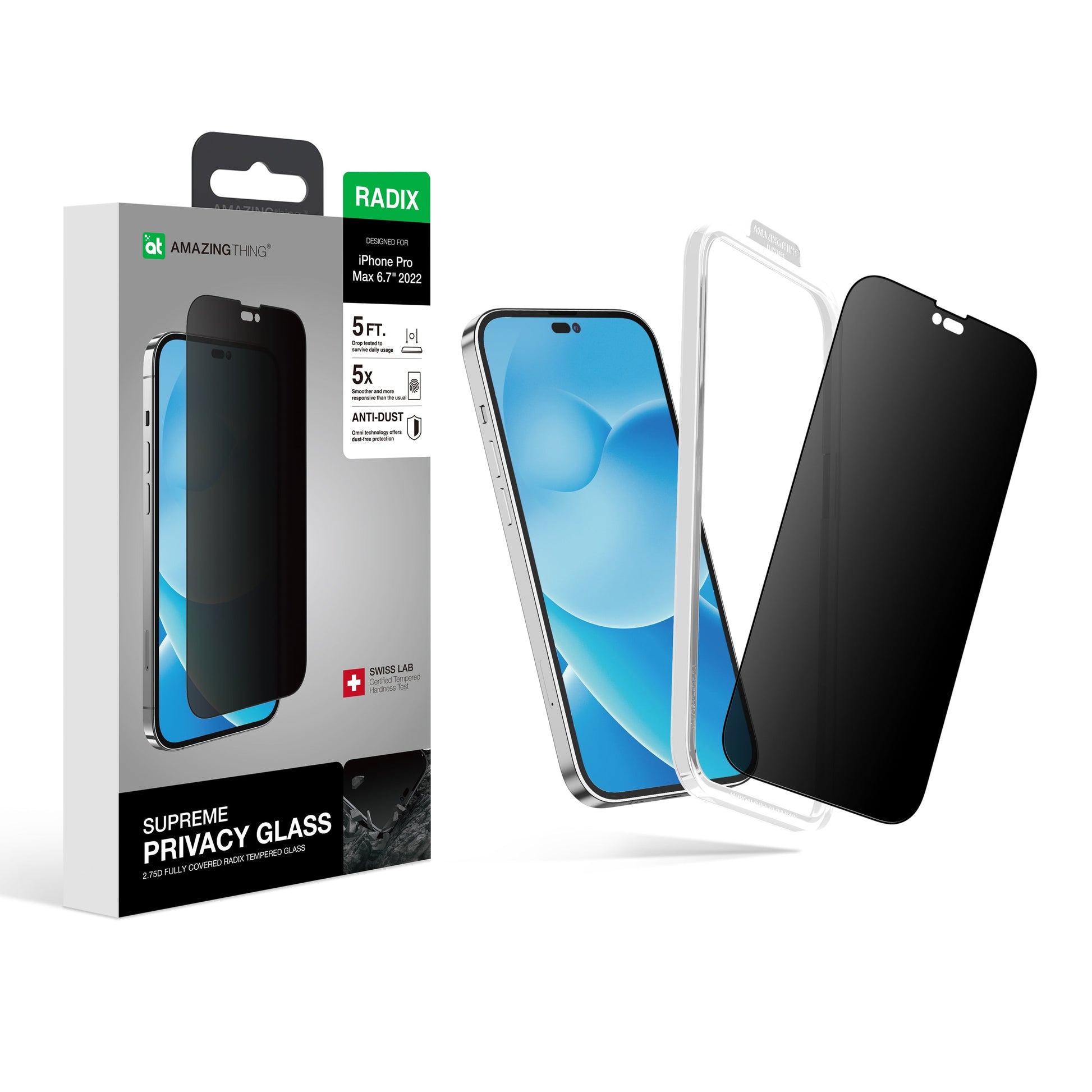 AMAZING THING IPHONE 2022 6.7" PRO 2.75D FULL COVER RADIX GLASS - ALAMAT