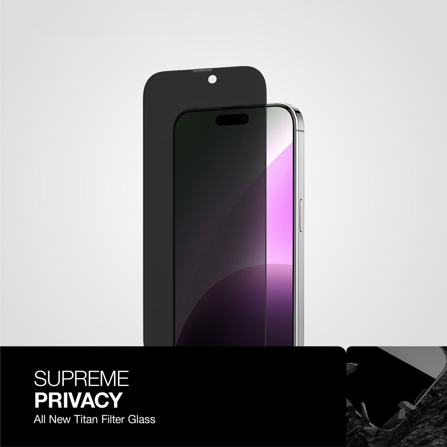 AMAZING THING IPHONE 15 SERIES 2023 2.75D FULLY COVERED  DUST FILTER TITAN PRIVACY GLASS - ALAMAT