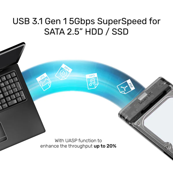 Unitek USB3.0 to 2.5 SATA6G Hard Disk Enclosure Transparent Unitek USB3.0 to 2.5 SATA6G Hard Disk Enclosure Transparent
