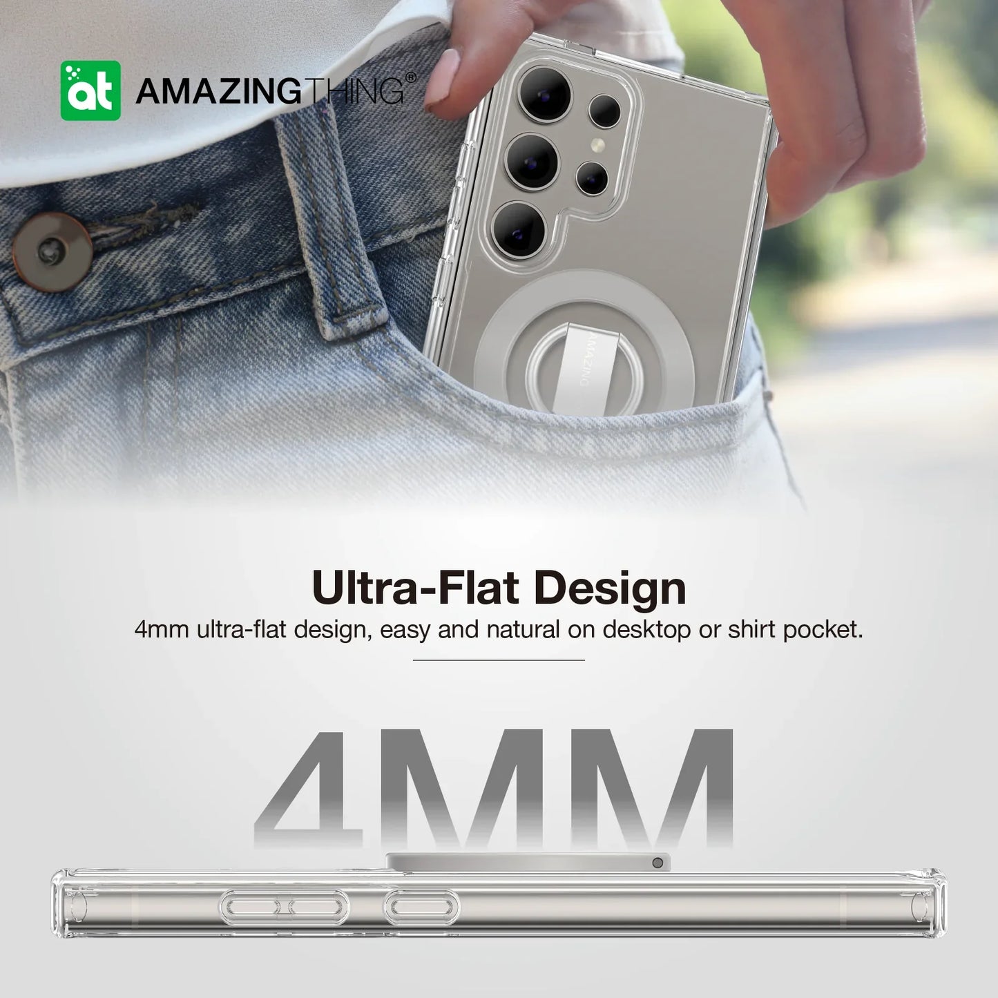 AMAZINGTHING MINIMAL GRIP RING SET CASE FOR SAMSUNG S24 ULTRA - GREY - ALAMAT