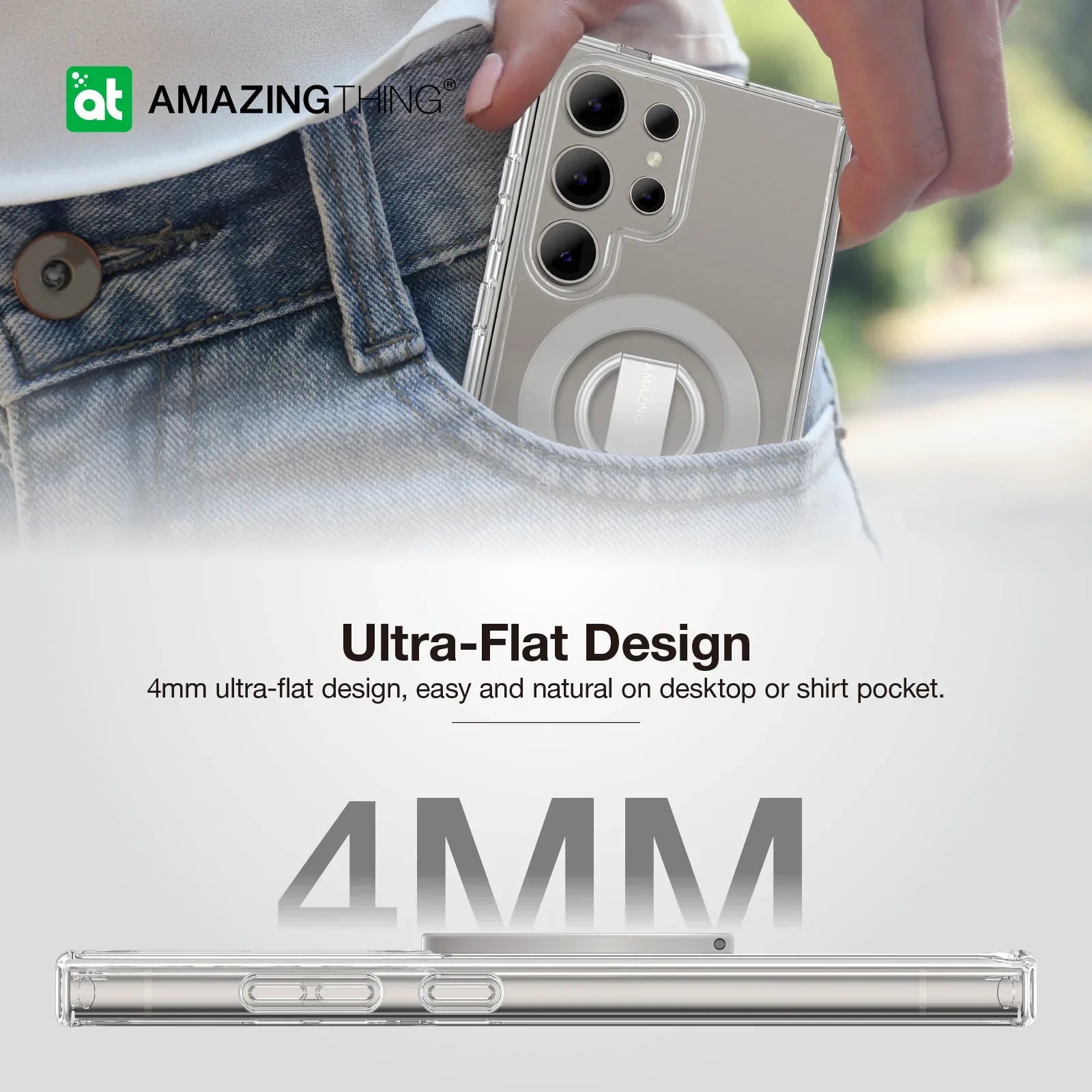 AMAZINGTHING MINIMAL GRIP RING SET CASE FOR SAMSUNG S24 ULTRA - GREY - ALAMAT