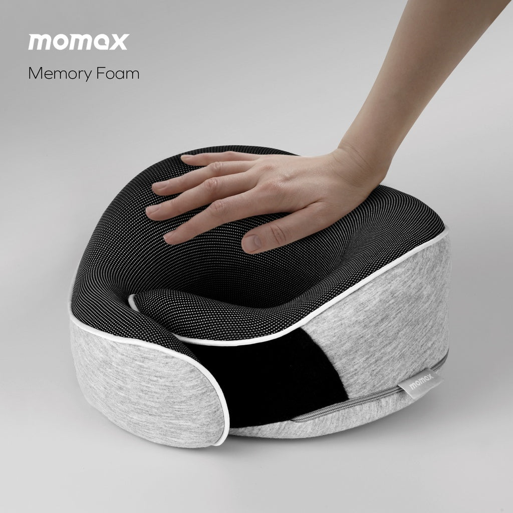 MOMAX 1-WORLD ERGONOMIC TRAVEL PILLOW Grey MOMAX 1-WORLD ERGONOMIC TRAVEL PILLOW Grey
