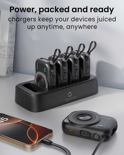 Moxedo 5x 10000mAh Powerbank with Charging Dock | 22.5W | Type C