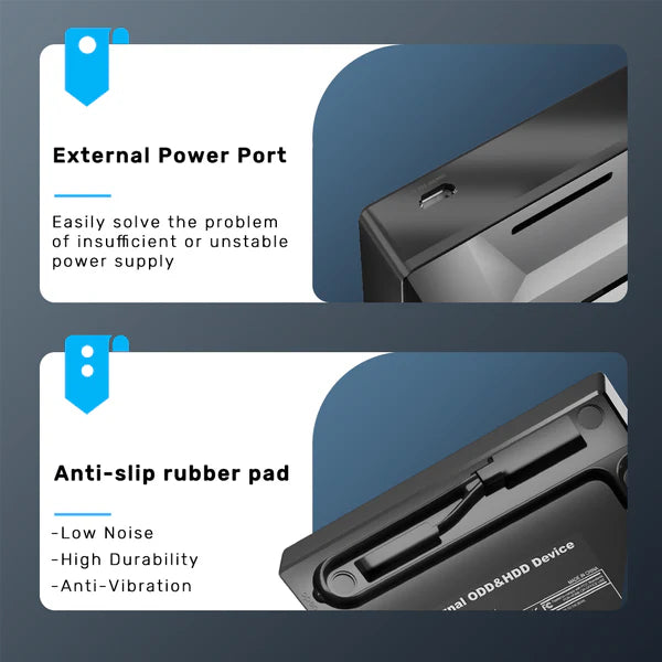 Unitek External DVD Writer with 5-in-1 Hub, 2 USB-A Ports, USB-C Port, SD Card Reader Unitek External DVD Writer with 5-in-1 Hub, 2 USB-A Ports, USB-C Port, SD Card Reader