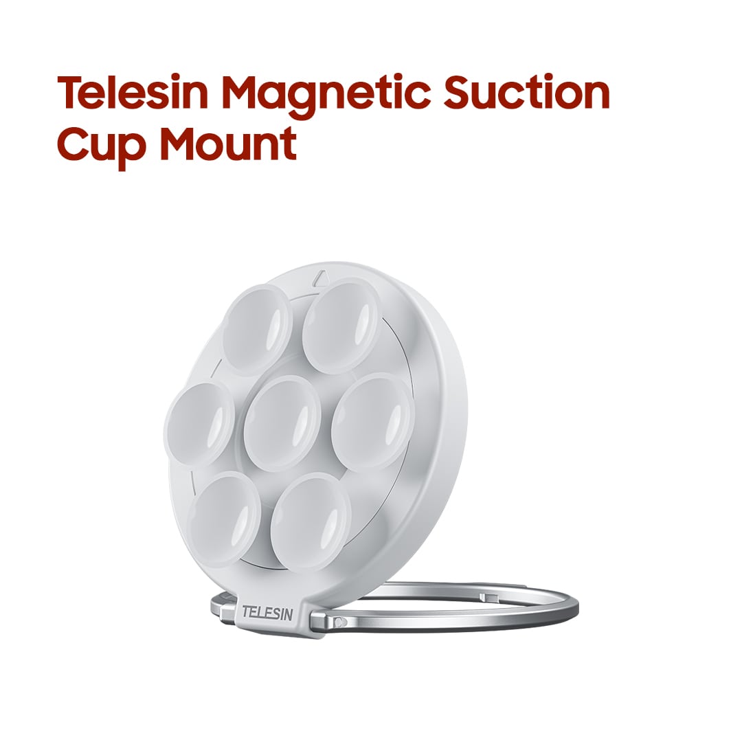 TELESIN magnetic suction mount attached to smartphone for hands-free filming