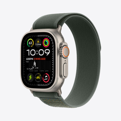 Apple Watch Ultra 2 GPS + Cellular | 49mm | Natural Titanium | Trail Loop | Green - Best Buy Tech