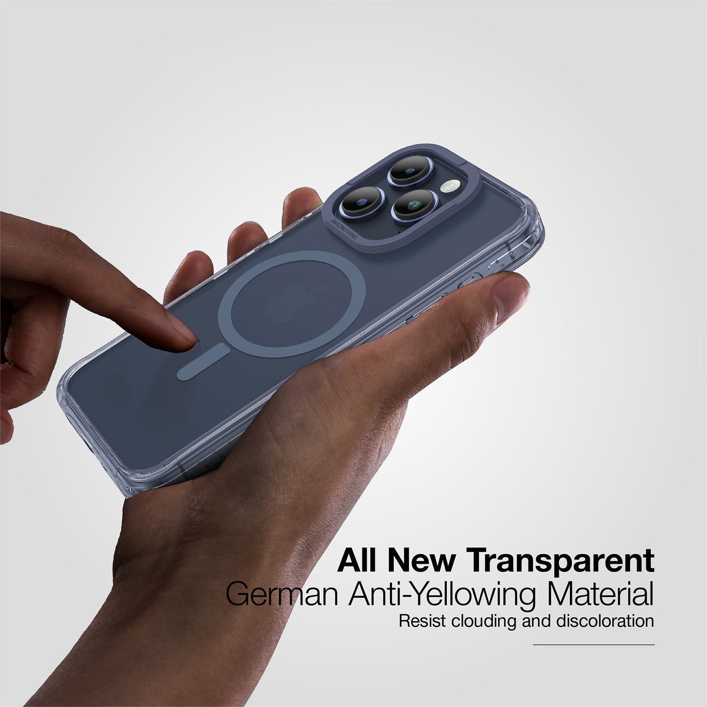 AMAZING THING MINIMAL MAGSAFE DROP PROOF CASE FOR IPHONE 15 6.7 PRO MAX 2023 TRANSPARENT - ALAMAT
