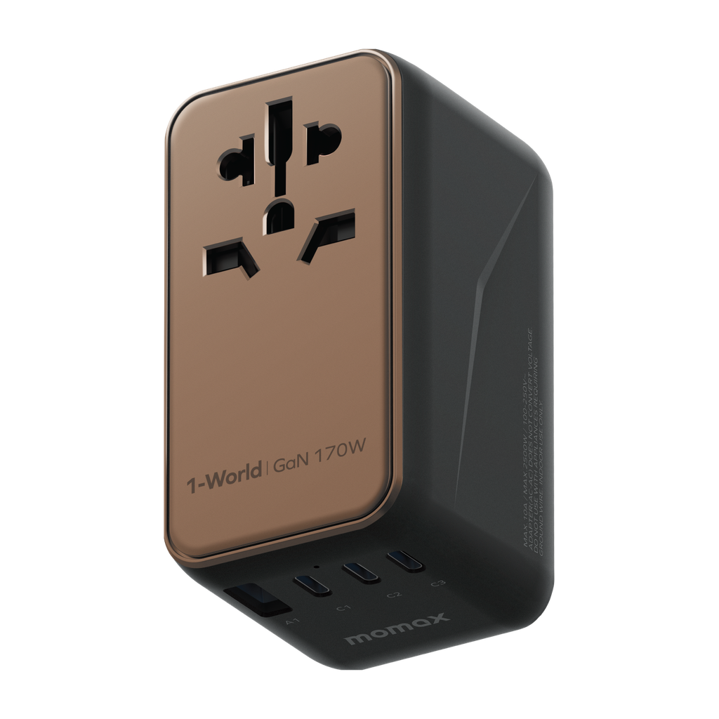 MOMAX 1-WORLD 170W GAN 4 PORT TRAVEL ADAPTER MOMAX 1-WORLD 170W GAN 4 PORT TRAVEL ADAPTER