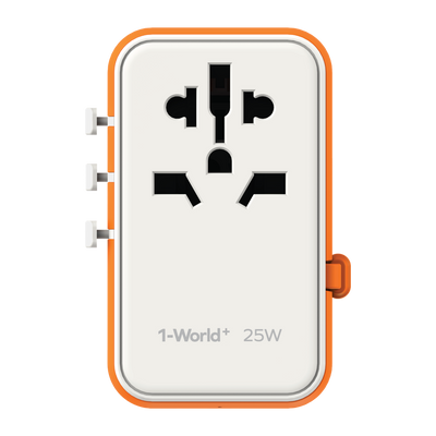 MOMAX 1-WORLD 25W 3 PORT WITH BUILT-IN USB-C CABLE AC TRAVEL ADAPTOR - Best Buy Tech