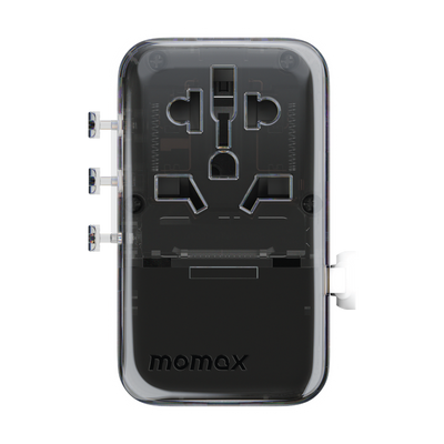 MOMAX 1-WORLD FLOW 35W 4 PORT WITH BUILT-IN USB-C CABLE TRAVEL ADAPTOR (Whte) - Best Buy Tech