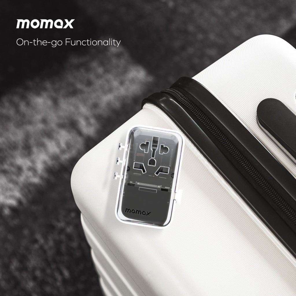 MOMAX 1-WORLD FLOW 35W 4 PORT WITH BUILT-IN USB-C CABLE TRAVEL ADAPTOR (Whte) MOMAX 1-WORLD FLOW 35W 4 PORT WITH BUILT-IN USB-C CABLE TRAVEL ADAPTOR (Whte)