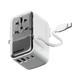 MOMAX 1-WORLD FLOW 35W 4 PORT WITH BUILT-IN USB-C CABLE TRAVEL ADAPTOR (Whte) - Best Buy Tech