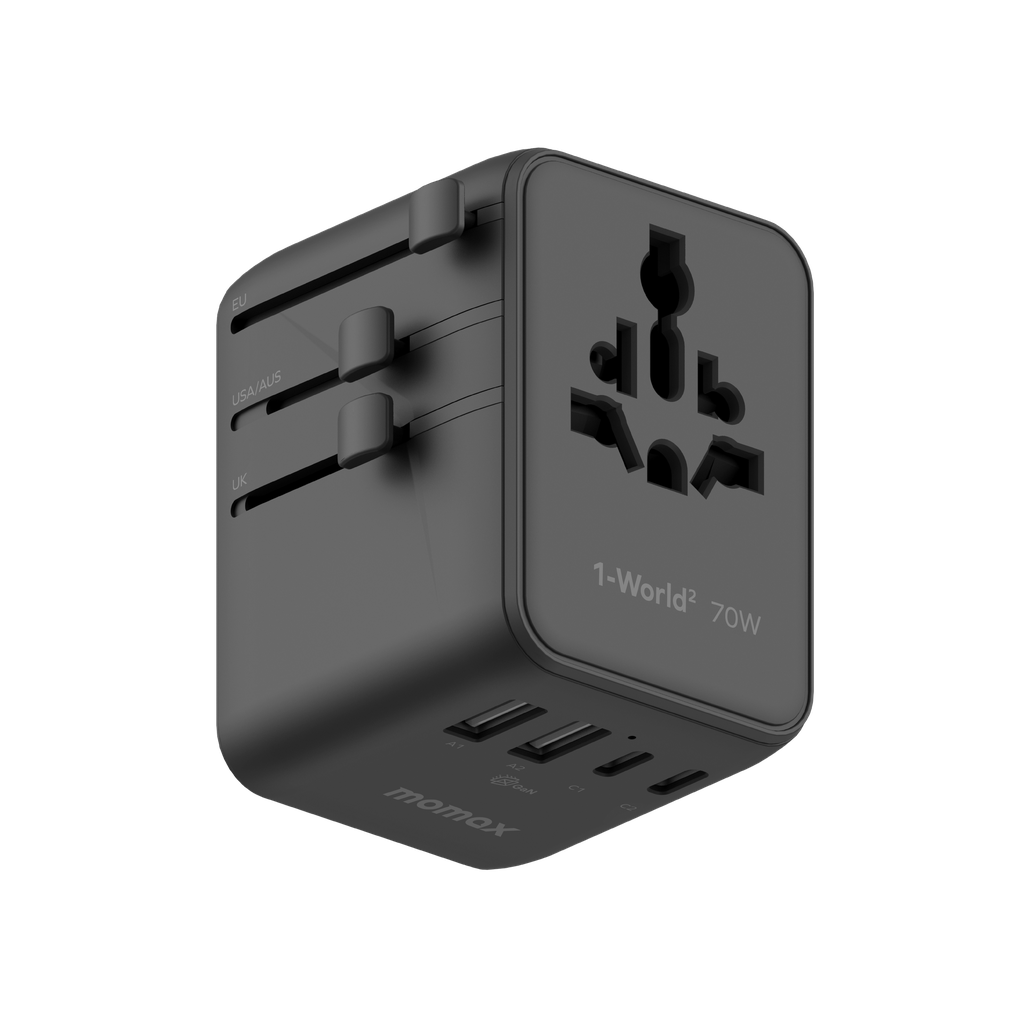 MOMAX 1-WORLD2 GAN 70W 5-PORT USB-C AC TRAVEL ADAPTOR MOMAX 1-WORLD2 GAN 70W 5-PORT USB-C AC TRAVEL ADAPTOR