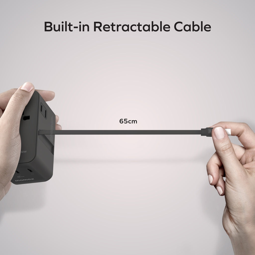 MOMAX 1-WORLD2+ 100W 4 PORT DUAL AC TRAVEL ADAPTOR WITH BUILT-IN CABLE MOMAX 1-WORLD2+ 100W 4 PORT DUAL AC TRAVEL ADAPTOR WITH BUILT-IN CABLE