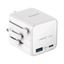 Momax 1-World² 2-Port USB-A and USB-C GaN Travel Charger 20W - White