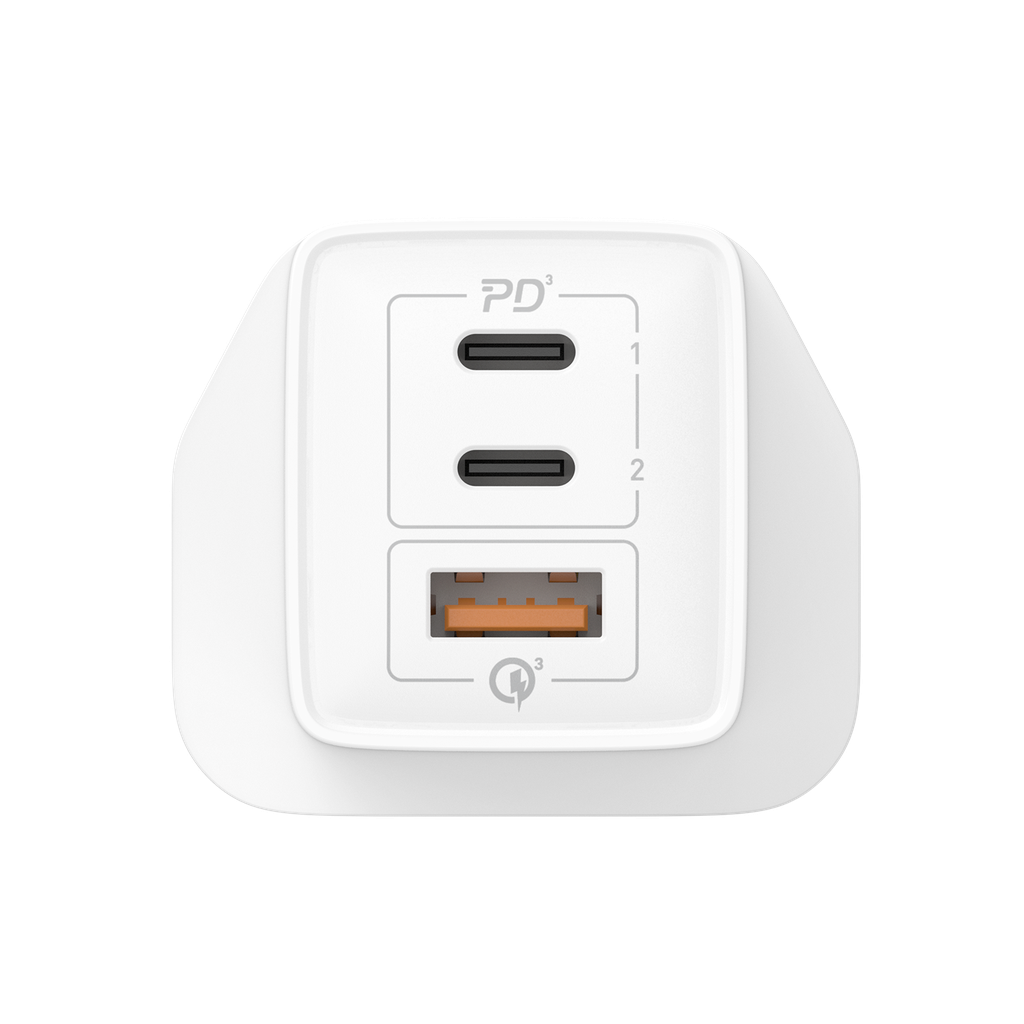 MOMAX ONEPLUG 67W 3 PORT GAN WALL CHARGER MOMAX ONEPLUG 67W 3 PORT GAN WALL CHARGER