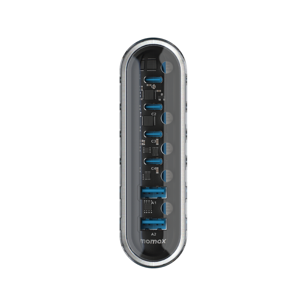MOMAX 1-CHARGER FLOW PLUS PD 120W 6 PORTS GAN DESKTOP CHARGER MOMAX 1-CHARGER FLOW PLUS PD 120W 6 PORTS GAN DESKTOP CHARGER