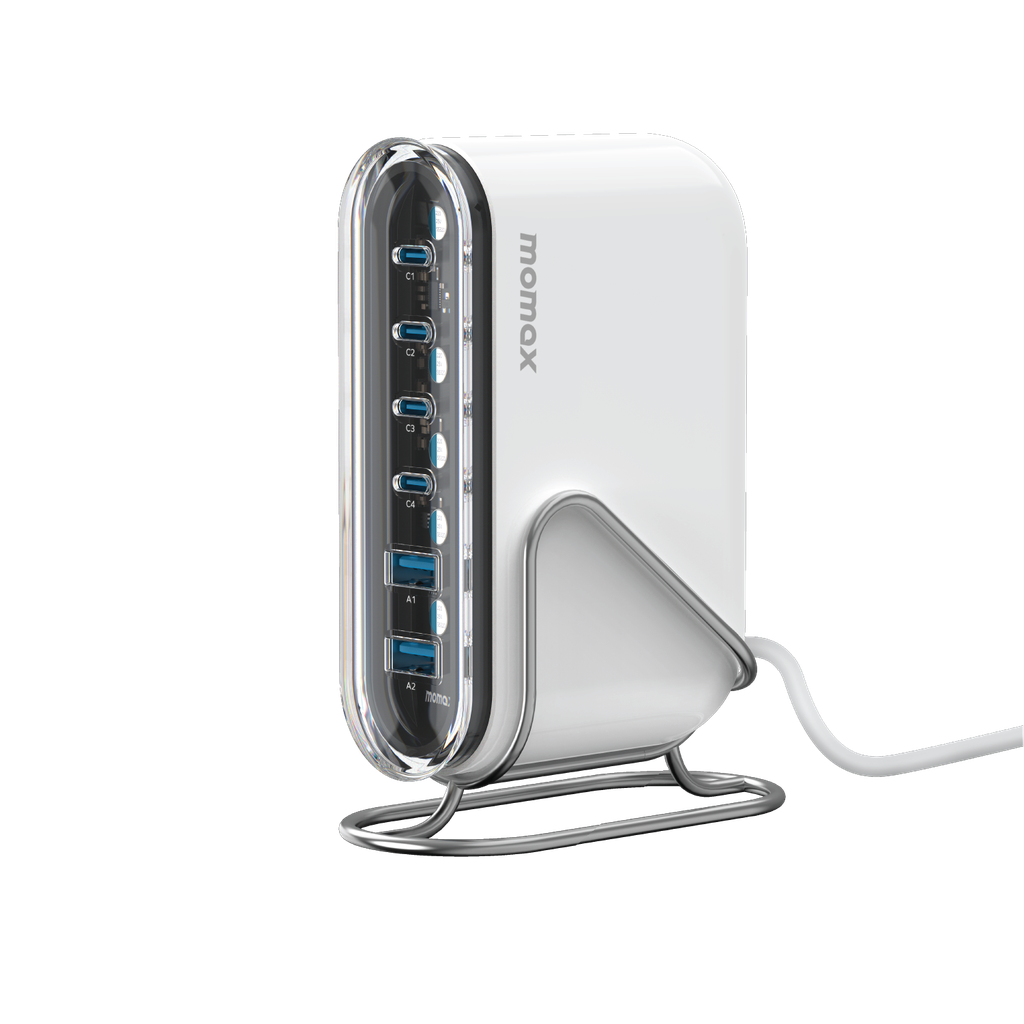 MOMAX 1-CHARGER FLOW PLUS PD 120W 6 PORTS GAN DESKTOP CHARGER MOMAX 1-CHARGER FLOW PLUS PD 120W 6 PORTS GAN DESKTOP CHARGER