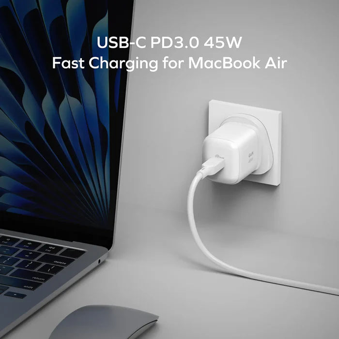 MOMAX 1-CHARGE 45W 1-PORT GAN CHARGER 1X USB-C - WHITE
