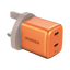 MOMAX 1-CHARGE 45W 2-PORT GAN CHARGER 2X USB-C - ORANGE