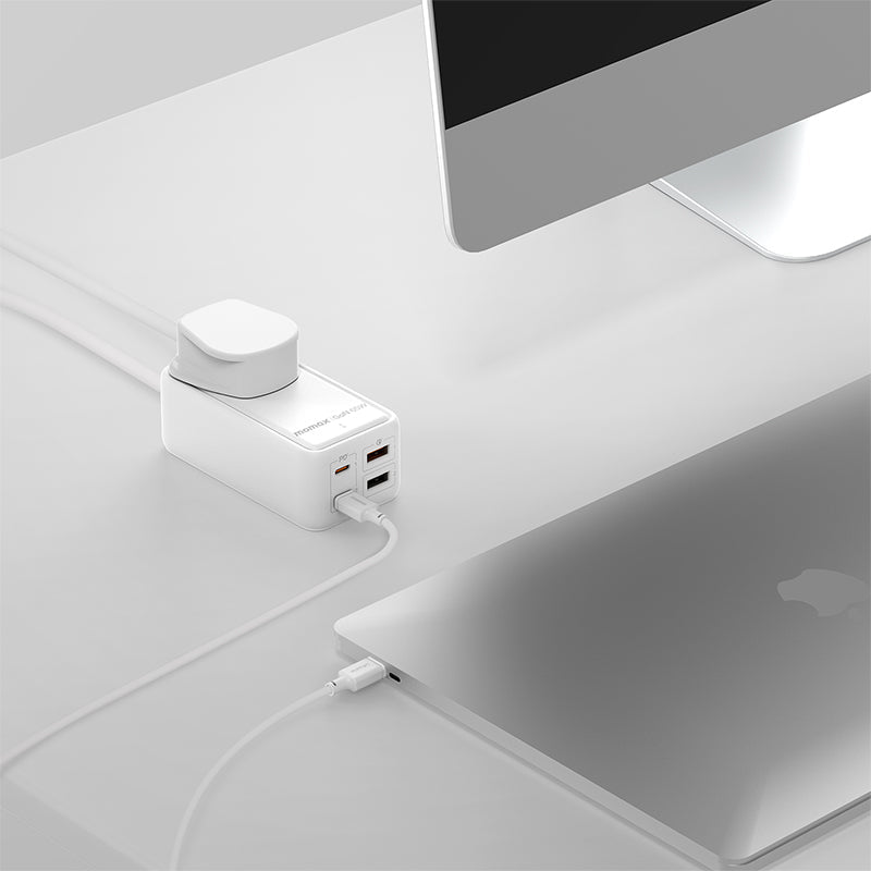 MOMAX ONEPLUG 65W GAN EXTENSION CORD WITH USB MOMAX ONEPLUG 65W GAN EXTENSION CORD WITH USB