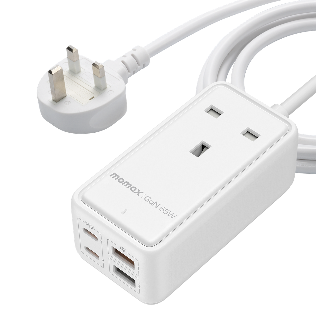 MOMAX ONEPLUG 65W GAN EXTENSION CORD WITH USB MOMAX ONEPLUG 65W GAN EXTENSION CORD WITH USB