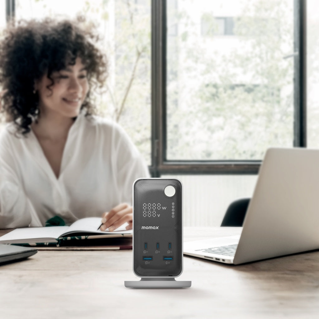 Momax 1-charge Work Flow 6-outlet Digital Display Power Tower With Usb
