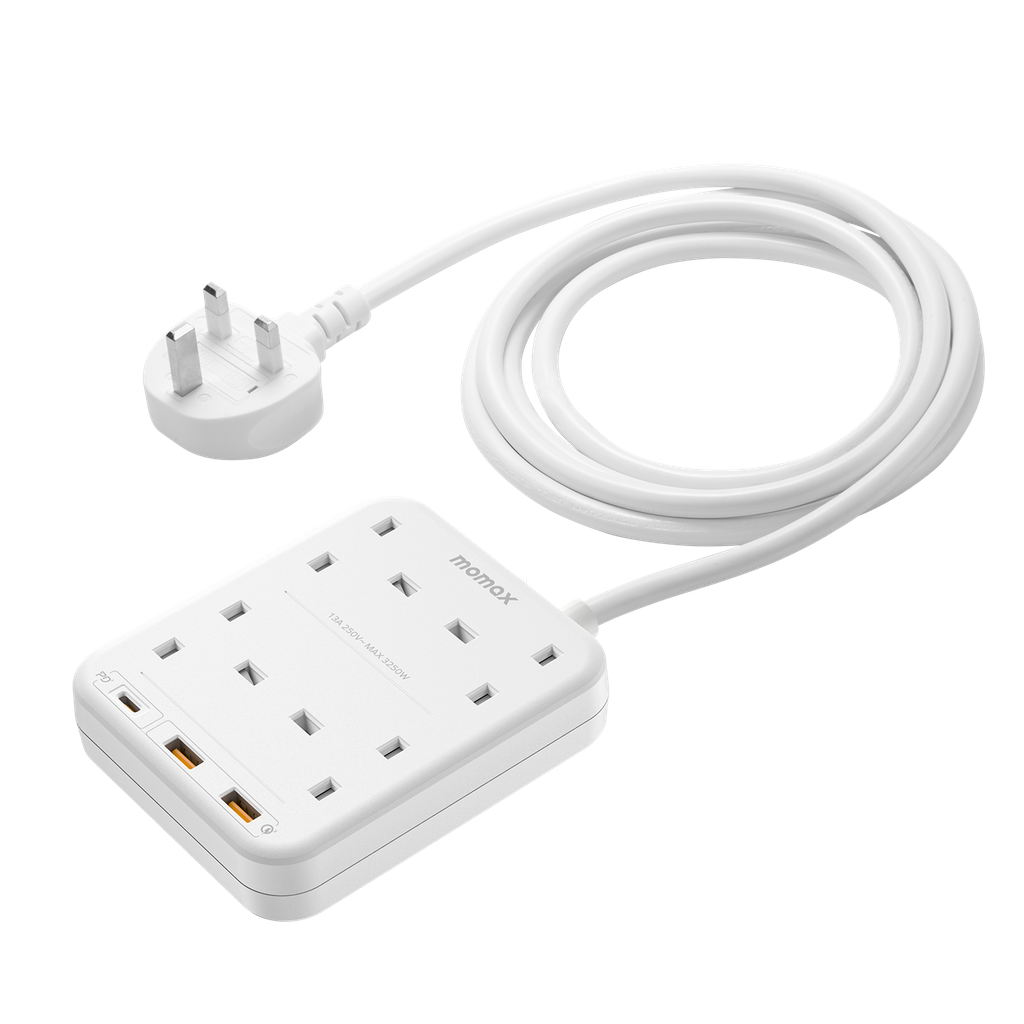 MOMAX ONEPLUG 4 OUTLET POWER STRIP WITH USB MOMAX ONEPLUG 4 OUTLET POWER STRIP WITH USB