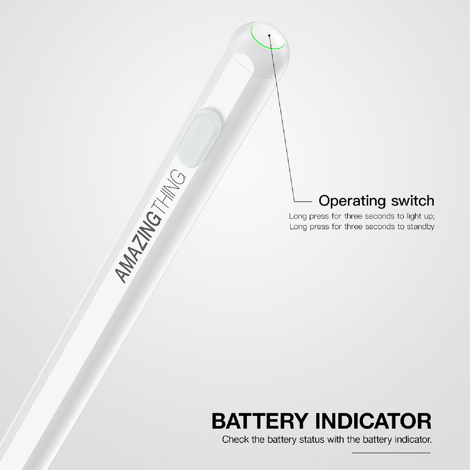 AMAZING THING STYLUS PEN PRO 2 WITH MAGNETIC CHARGING FOR IPAD MINI/PRO/AIR WHITE - ALAMAT