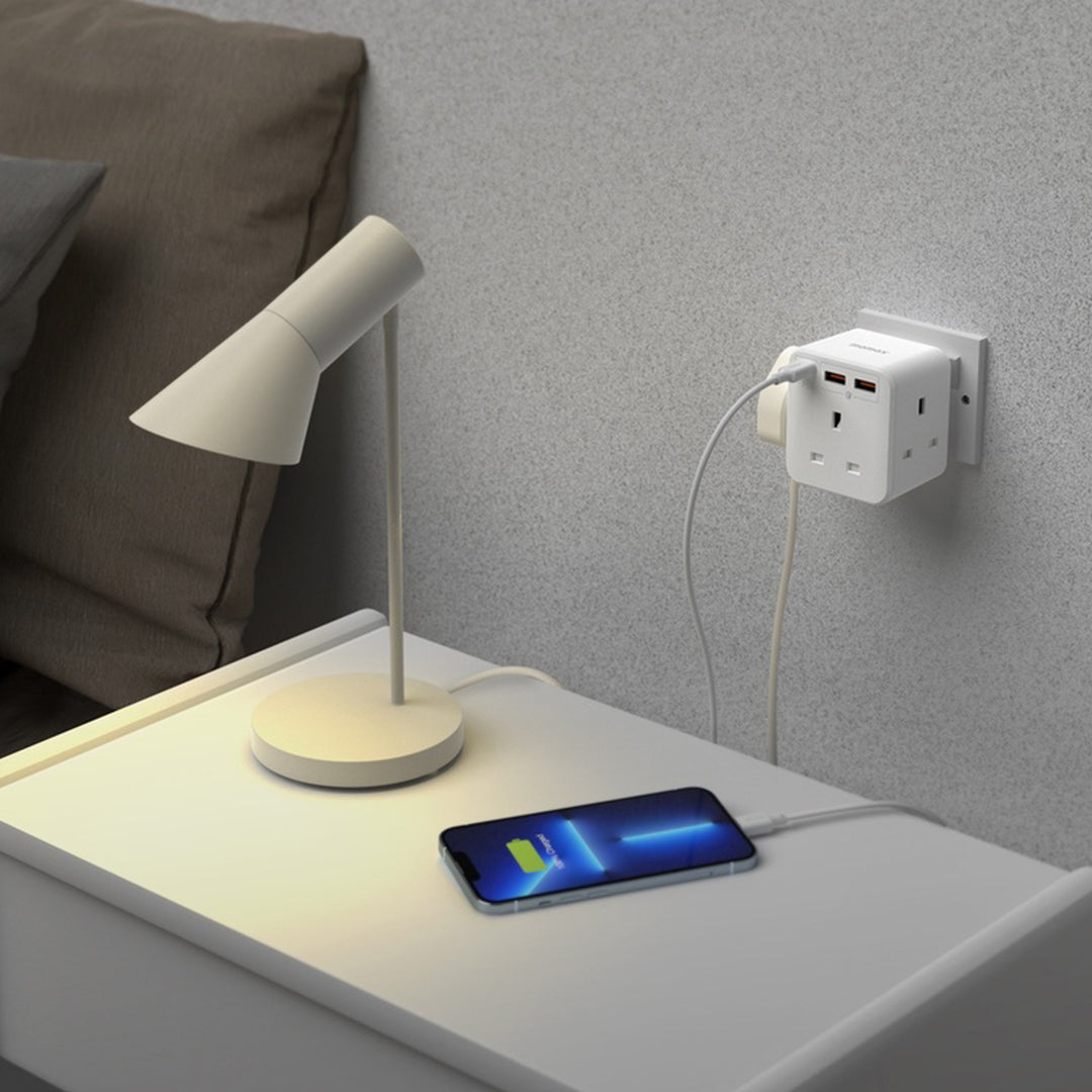MOMAX ONEPLUG 3 OUTLET CUBE EXTENSION SOCKET WITH USB MOMAX ONEPLUG 3 OUTLET CUBE EXTENSION SOCKET WITH USB
