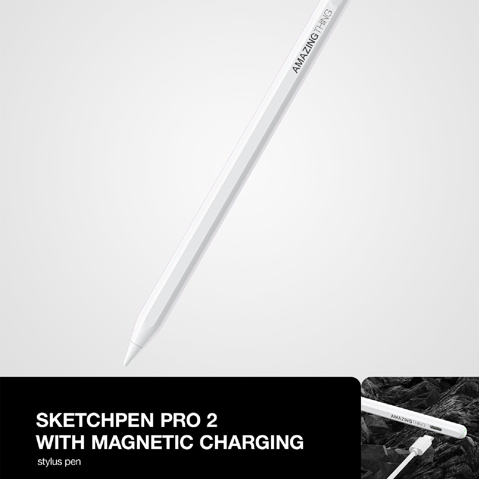 AMAZING THING STYLUS PEN PRO 2 WITH MAGNETIC CHARGING FOR IPAD MINI/PRO/AIR WHITE - ALAMAT