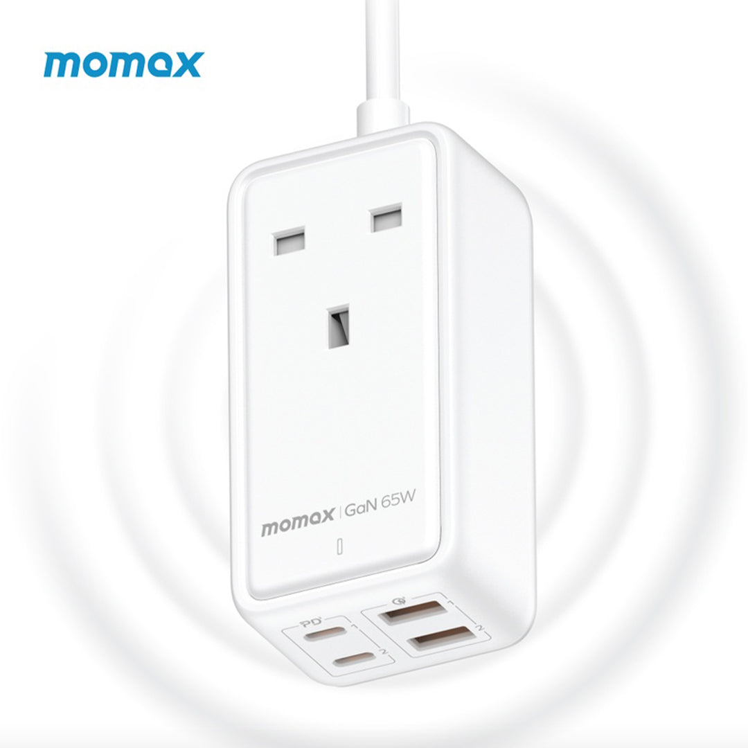 MOMAX ONEPLUG 65W GAN EXTENSION CORD WITH USB MOMAX ONEPLUG 65W GAN EXTENSION CORD WITH USB