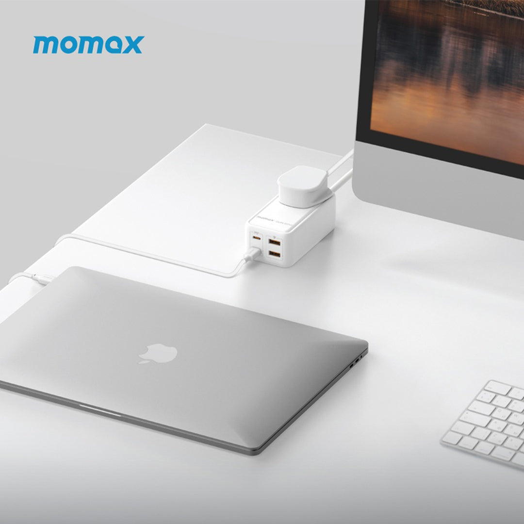 MOMAX ONEPLUG 65W GAN EXTENSION CORD WITH USB MOMAX ONEPLUG 65W GAN EXTENSION CORD WITH USB