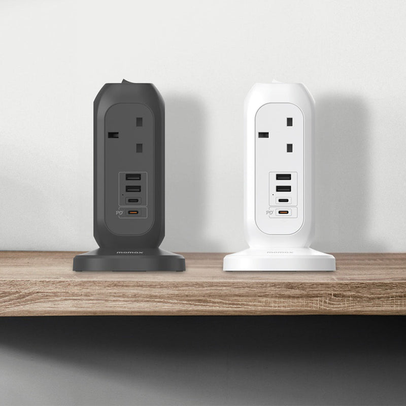 MOMAX ONEPLUG 7-OUTLET POWER STRIP WITH USB - ALAMAT