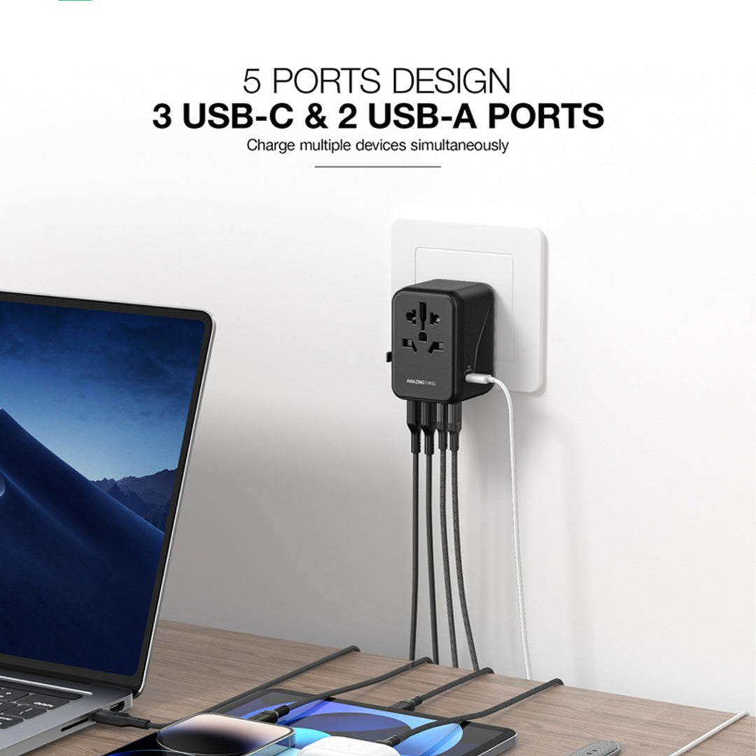 AMAZINGTHING PD35W 2A+3C Travel Adaptor AMAZINGTHING PD35W 2A+3C Travel Adaptor