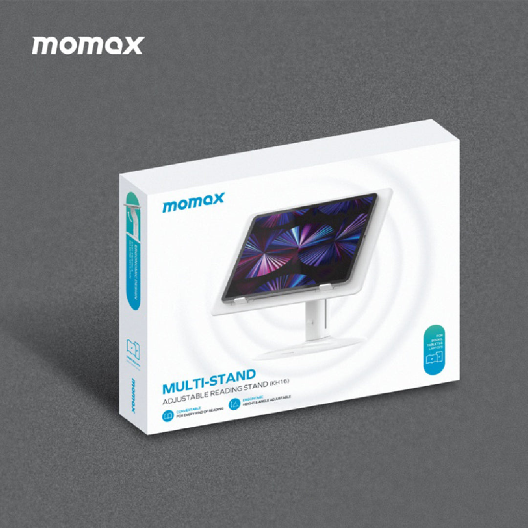 MOMAX MULTI-STAND ADJUSTABLE READING STAND FOR LAPTOPS & TABLETS MOMAX MULTI-STAND ADJUSTABLE READING STAND FOR LAPTOPS & TABLETS