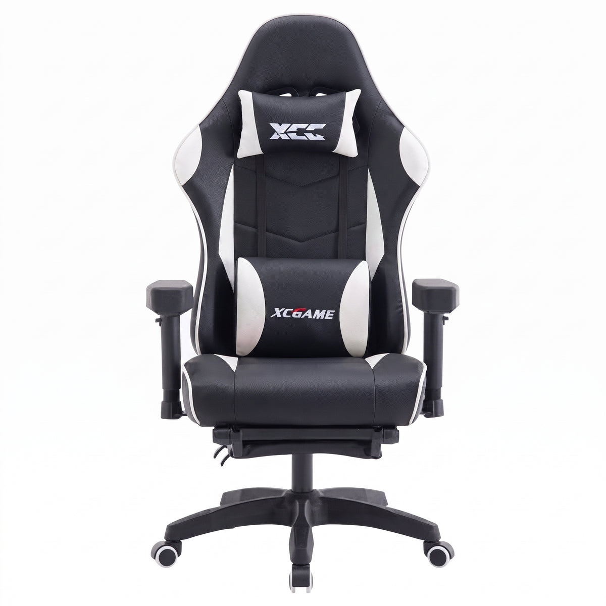 XC-Game Gaming Chair With Footrest Black and White - Qatar